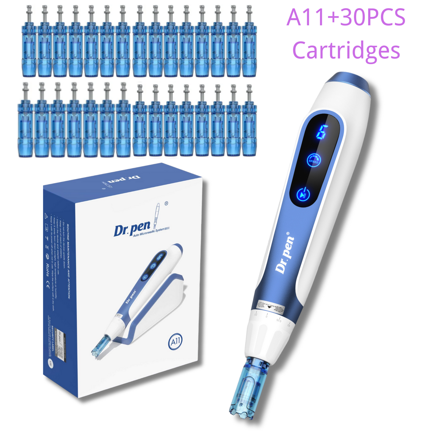 HOT Dr. Pen A11 Microneedling Pen Bundle 30x Cartridges