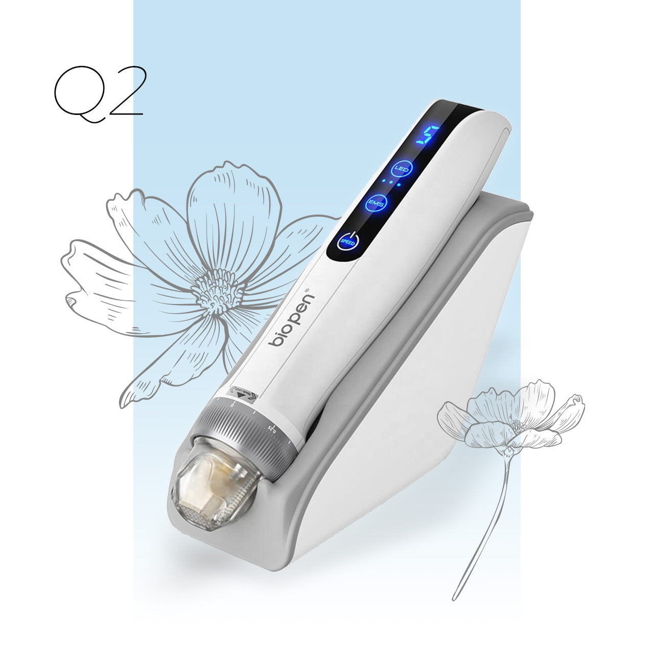 Bio Pen Q2 Dr. Pen 3-in-1 Microneedling Pen LED EMS