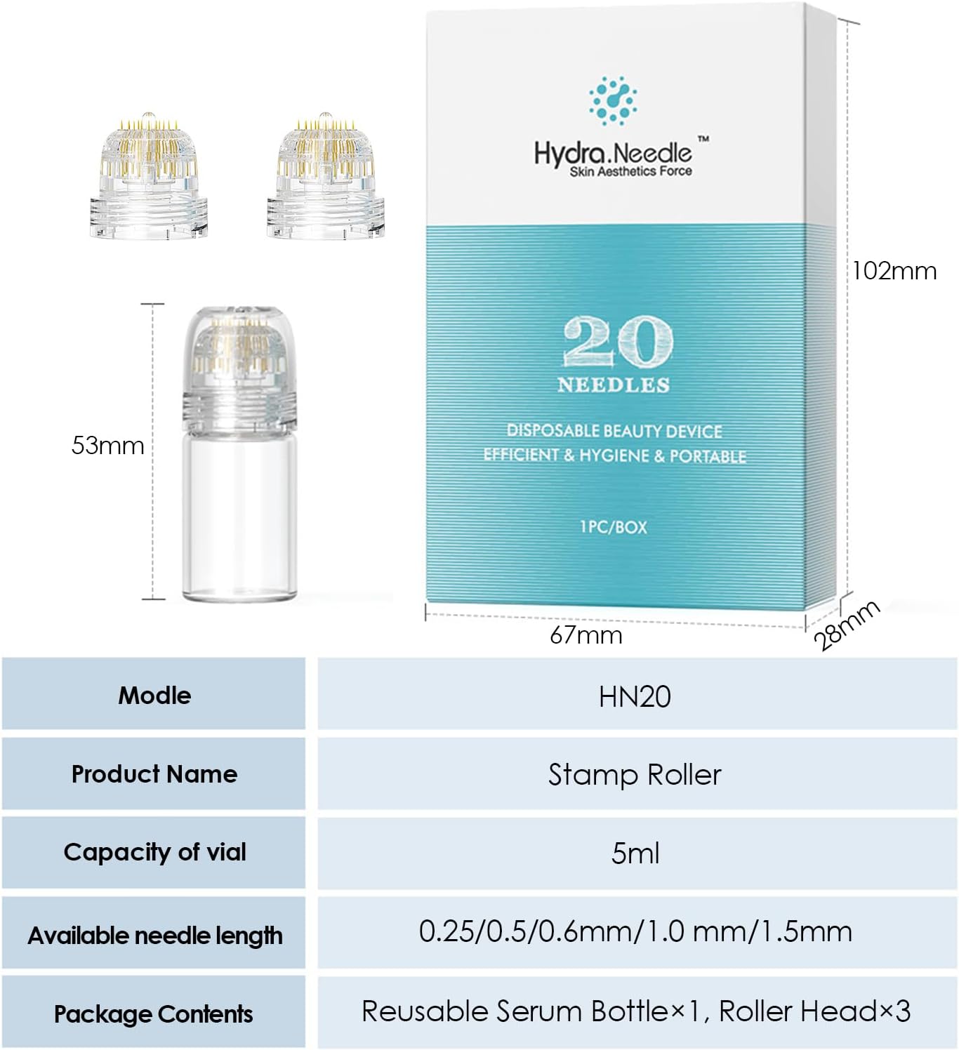 Derma Stamp Hydra Needle 20 With 8PCS Replace Head