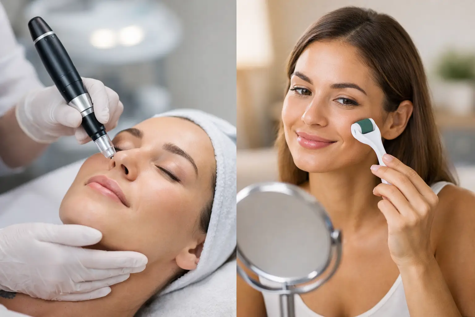 Professional Microneedling vs Home